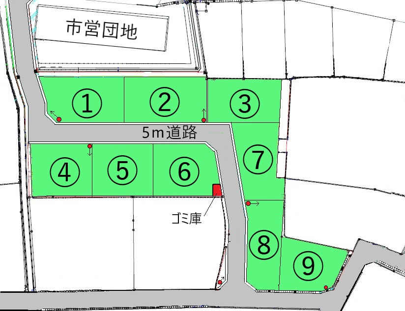 篠ノ井布施五明　9区画分譲地　建築条件なし