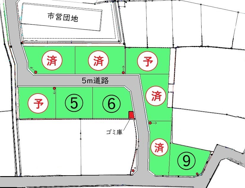 篠ノ井布施五明　9区画分譲地　建築条件なし